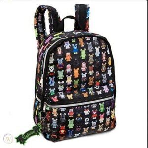 Disney Parks Vinylmation Black Backpack Colorful Character Print Keychains